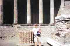 The June issue of Oral Health was well worn by the time it passed through Europe with Dr. Amnon Klinghoffer (photographed by his wife), seen here at the ruins of Pompeii, Italy.