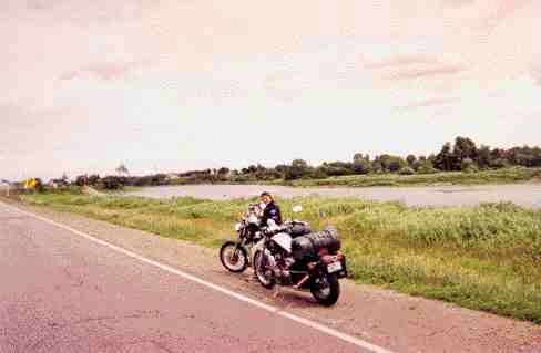 Dr. Isabelle Perrault practices "Don't Read and Ride" while on a five-day motorcycle trip with her husband through Montreal-Lac Megantri.-