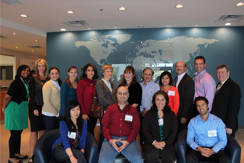 Dr. Zahra Mojdami; Dr. Melissa Milligan; Dr. Raheleh Saeidi; Dr. Beata Sowinska; Dr. Margaret Bubienczyk; Dr. Kuldeep Dev; Dr. Shelina Dhanji; Dr. Sebastiano Andreana;  Front Row: Dr. Sook-Yee Chan; Dr. Laith Dawood; Dr. Nubia Diaz De Cornejo; and Dr. Aleem Lalani Ivoclar Staff in photo: Leigh-Anne Langley; Kimberly Pacula; Steve McMahon; and Dan Carrington;