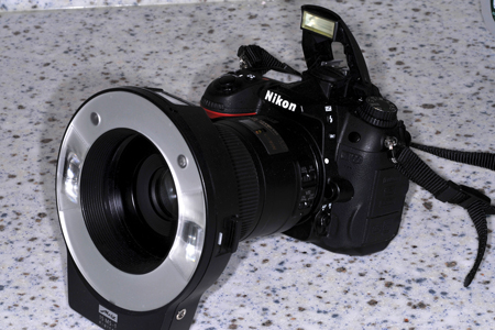 Newer SLR systems deal with the weight and ergonomic issues by using a shorter, 85 mm lens and wireless flash.