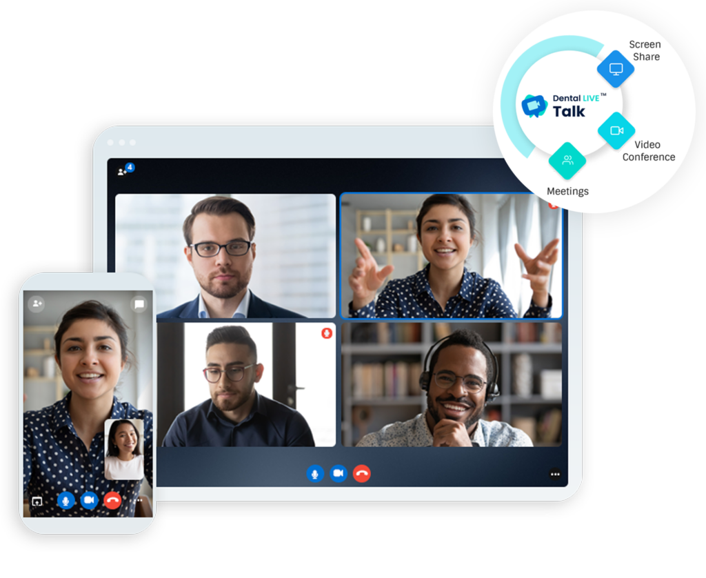 Sample virtual meeting through 3CX. DentalLive Talk is a teledentistry tool that enables conducting virtual meetings online. Create unlimited meetings with no time-limit or participant-number restrictions. 5. The patient centric email server. DentalLiveTM Mail allows an unlimited number of media files without any size or type restrictions.