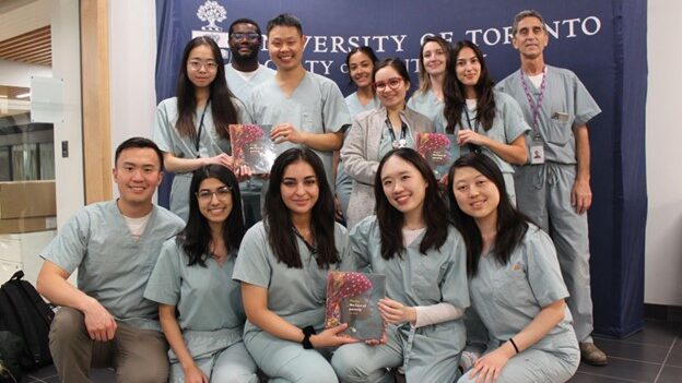 University of Toronto, Faculty of Dentistry’s NAG team pictured front to back, left to right: Andrew Seto, Riya George, Hartirath Brar, Ocarina Zheng, Athena Zhao, Hellen Huang, Ken He, Zoha Anjum, Camryn Rohringer, Ifeanyichukwu Ezeliorah, Cassandra Collins, Shirin Esfahani, Joel Rosenbloom. Absent: Sharon Yoon 
(Photo credit: James Long)
