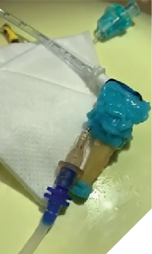 This was run for 30 minutes, unclogging the cannula every 5 minutes.