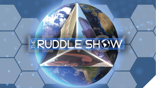 This iconic image of The Ruddle Show features our tetrahedron, its global reach, and the graphical layers featured throughout our platform.