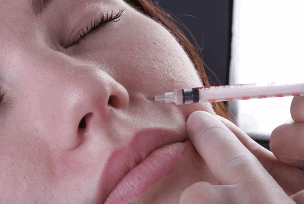 Figure 1. In this case, the procedure is performed to eliminate gummy smile. The botulinum toxin is injected in this area on subcutaneous level