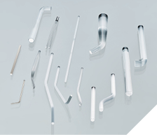 Various geometries of glass fiber rods that fit into every dental tool. Image: SCHOTT.