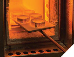 Producing dental glasses in the SCHOTT lab. Image: SCHOTT. 7. Diffusers radiate laser light precisely and homogeneously for best treatments such as healing gingivitis or preparing root canal treatments. Image: SCHOTT.