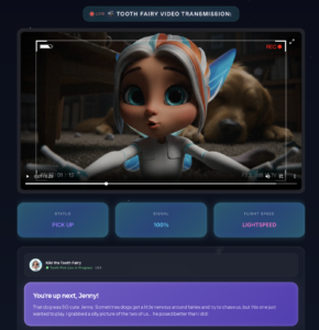 Screenshot of the Tooth Fairy Tracker.