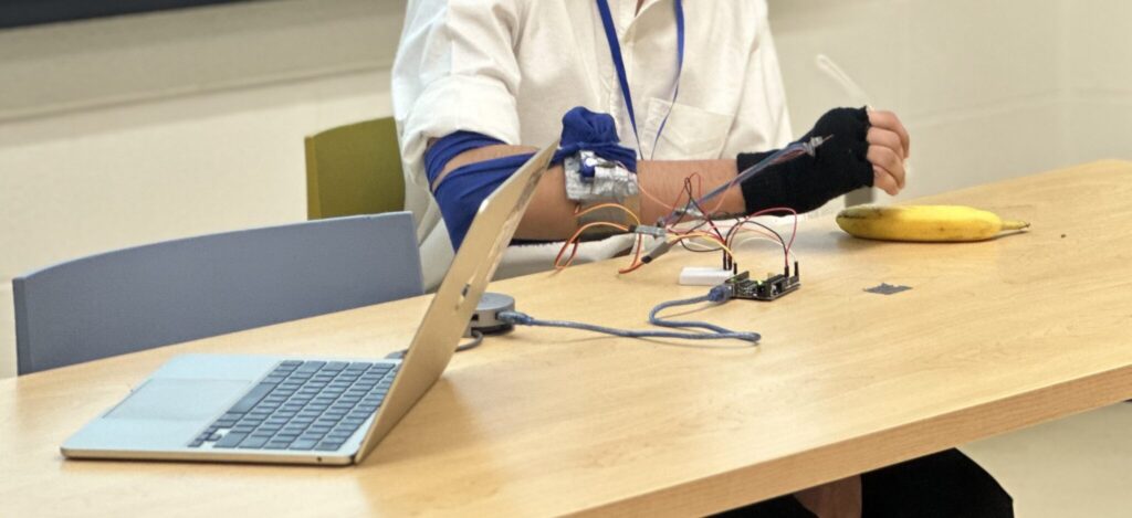 A device prototype developed by student teams is reviewed during judging at BMEC last year. (Photo supplied)