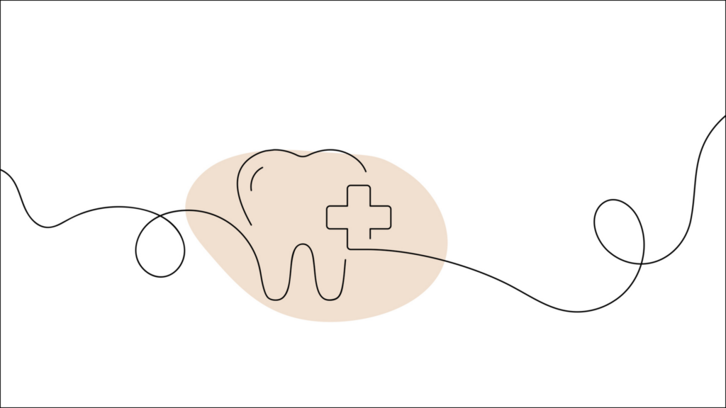 Continuous Line Drawing of Dental Health Icon. Hand Drawn Symbol Vector Illustration.